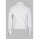 White Leather Biker Jacket Mens Double Breast Style