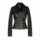 Women Leather Jacket Eyelet Jacket Biker Women Jacket