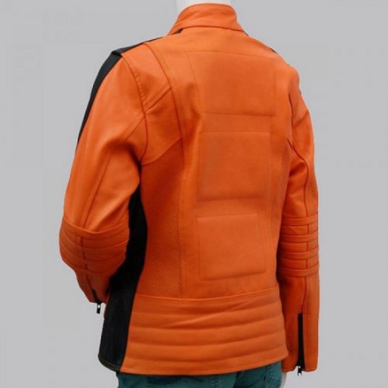 Women's Orange Leather Jacket